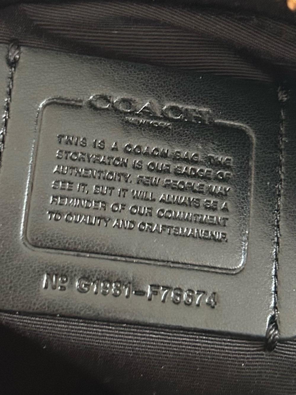 Coach Signature Crossbody Brown Black Leather Trim Gold Hardware shoulder bag - Picture 10 of 14